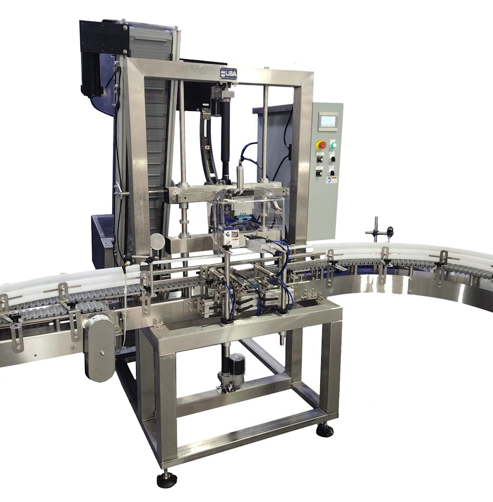 Automatic Bottle Corking Machine for distilled spirits, olive oil and other products that use corks